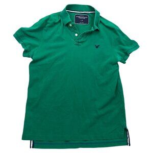 American Eagle Outfitters Men Polo Shirt Large Short Sleeve Pullover Casual Golf